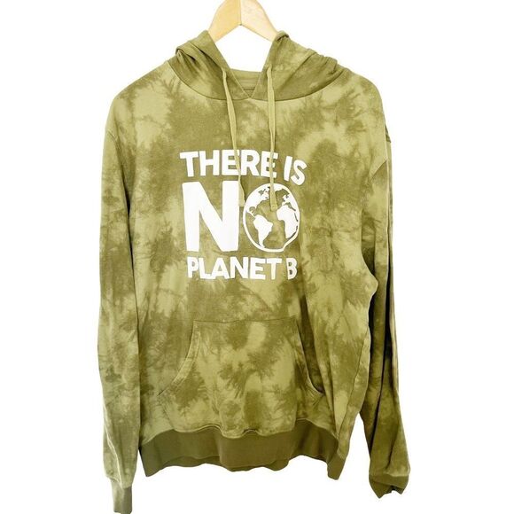 The Eco Closet Green Tie-dye Kangaroo Pocket Hoodie Sweater - Picture 1 of 6